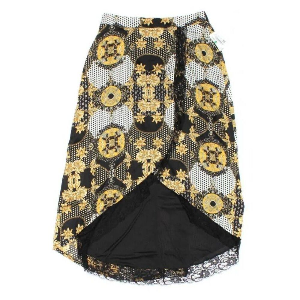 Thalia Sodi High-Low Maxi Skirt Medallion Lace Lined Sz S New